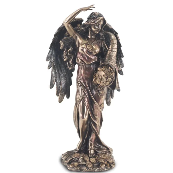 Figura de la Señora de la Fortuna con alas en bronce