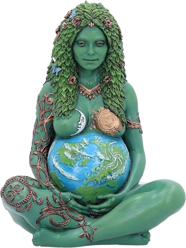 Figura pequeña de la Madre Tierra Gaia Pintada a mano