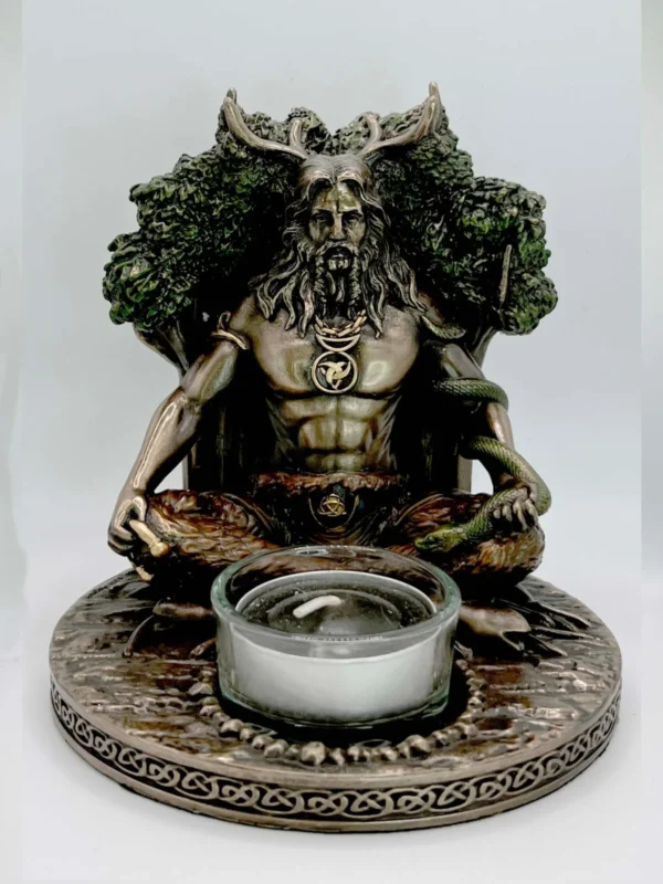 Porta vela Cernunnos en bronce