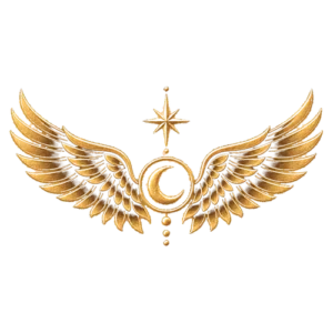 Símbolo dorado de unas alas espirituales