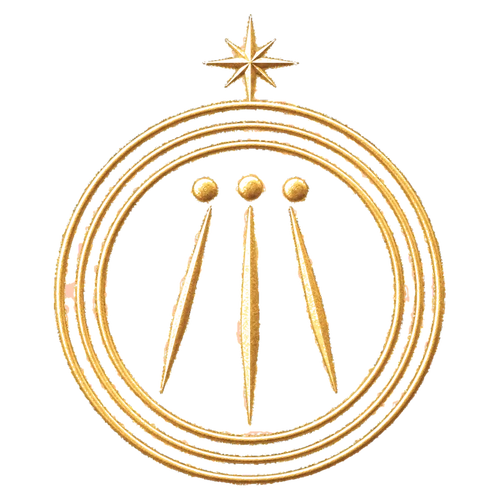 Símbolo dorado del Awen druídico