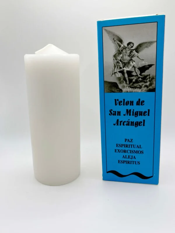 Velón blanco de Purificación, vela preparada del Arcángel San Miguel