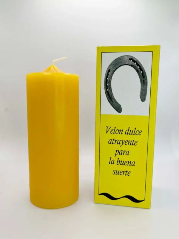 Velón dulce para la buena suerte en color amarillo