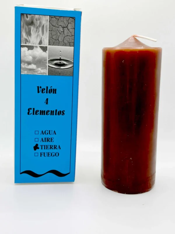 Velón marrón del elemento Tierra para trabajar emociones
